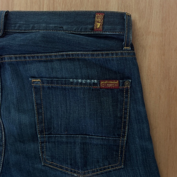 7 For All Mankind Paxtyn jeans men's size 32x34 blue dark wash tapered USA - Picture 7 of 7
